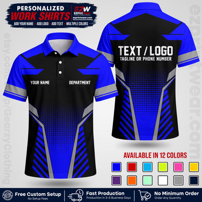 Custom All Over Print Work Uniform Shirt with Name, Logo & Text | Custom Hawaiian Shirt | Company Shirt | Employee Uniform UNF06