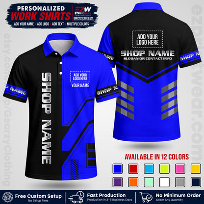Custom All Over Print Work Uniform Shirt with Name, Logo & Text | Custom Hawaiian Shirt | Company Shirt | Employee Uniform UNF11