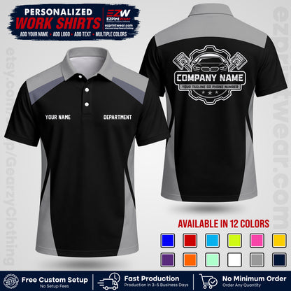 Custom Mechanic Work Shirt with Name, Logo & Text | Auto Shop Uniform | Workwear MCN 08
