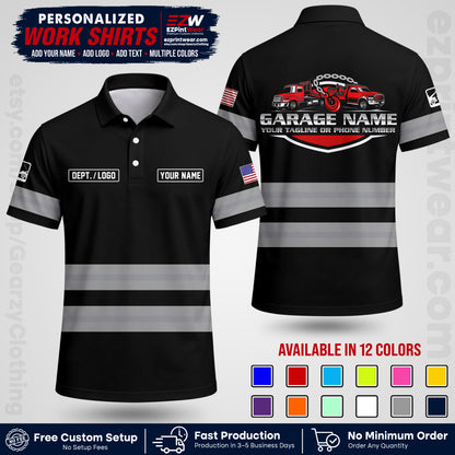 Custom Towing Workwear Uniform | Personalized Tow Truck Shirt | Non-Reflective Safety Stripe Apparel | Custom Towing Shirt | Tow Truck Apparel TW03