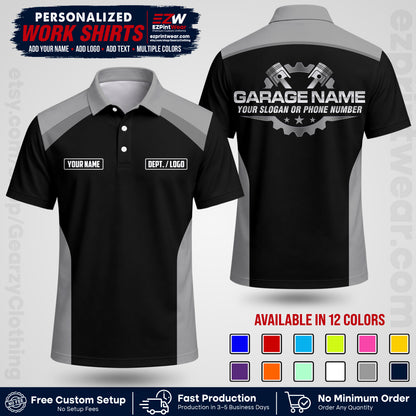 Custom Mechanic Work Shirt with Name, Logo & Text | Auto Shop Uniform | Workwear MCN 06