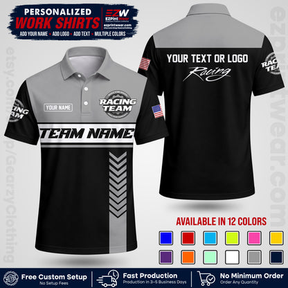 Custom Racing Shirt with Name, Logo & Text | Race Team Uniform | Crew Apparel RC02