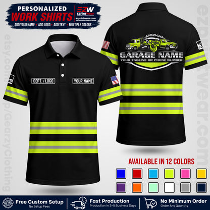 Custom Towing Workwear Uniform | Personalized Tow Truck Shirt | Non-Reflective Safety Stripe Apparel | Custom Towing Shirt | Tow Truck Apparel TW03