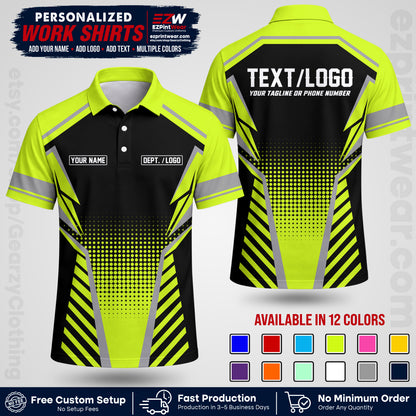 Custom All Over Print Work Uniform Shirt with Name, Logo & Text | Custom Hawaiian Shirt | Company Shirt | Employee Uniform UNF14