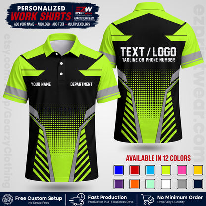 Custom All Over Print Work Uniform Shirt with Name, Logo & Text | Custom Hawaiian Shirt | Company Shirt | Employee Uniform UNF06