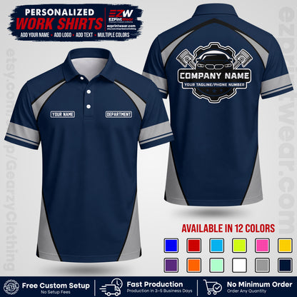 Custom Mechanic Work Shirt with Name, Logo & Text | Auto Shop Uniform | Workwear MCN 09