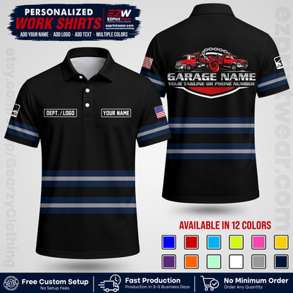 Custom Towing Workwear Uniform | Personalized Tow Truck Shirt | Non-Reflective Safety Stripe Apparel | Custom Towing Shirt | Tow Truck Apparel TW03