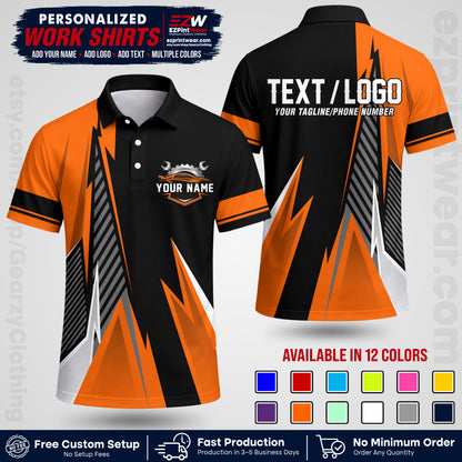 Custom Mechanic Work Shirt with Name, Logo & Text | Auto Shop Uniform | Workwear MCN 01