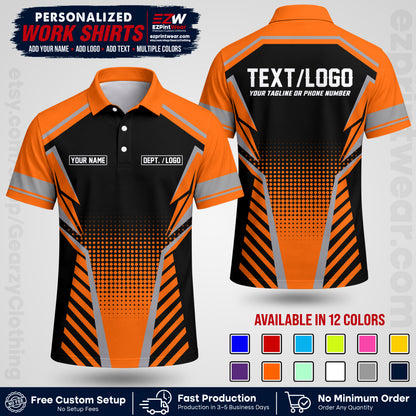 Custom All Over Print Work Uniform Shirt with Name, Logo & Text | Custom Hawaiian Shirt | Company Shirt | Employee Uniform UNF14