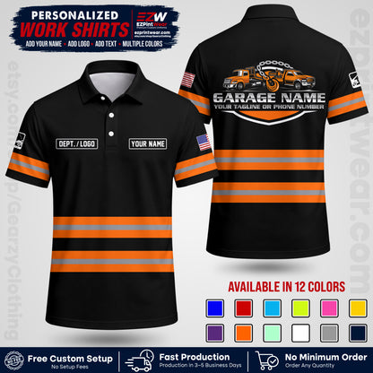 Custom Towing Workwear Uniform | Personalized Tow Truck Shirt | Non-Reflective Safety Stripe Apparel | Custom Towing Shirt | Tow Truck Apparel TW03