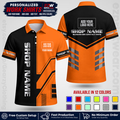 Custom All Over Print Work Uniform Shirt with Name, Logo & Text | Custom Hawaiian Shirt | Company Shirt | Employee Uniform UNF11