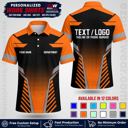 Custom All Over Print Work Uniform Shirt with Name, Logo & Text | Custom Hawaiian Shirt | Company Shirt | Employee Uniform UNF06