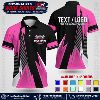 Custom Mechanic Work Shirt with Name, Logo & Text | Auto Shop Uniform | Workwear MCN 01