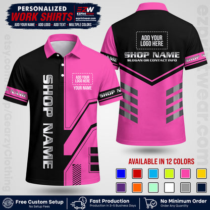 Custom All Over Print Work Uniform Shirt with Name, Logo & Text | Custom Hawaiian Shirt | Company Shirt | Employee Uniform UNF11