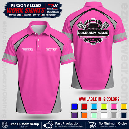 Custom Mechanic Work Shirt with Name, Logo & Text | Auto Shop Uniform | Workwear MCN 09