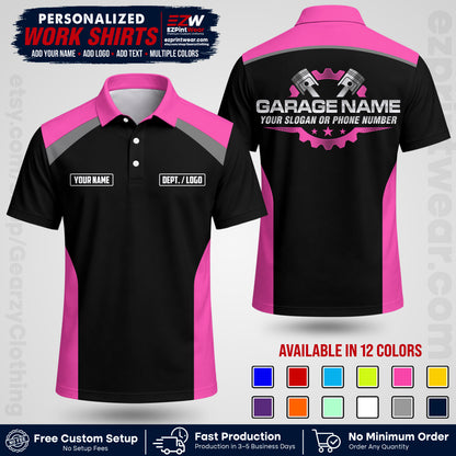 Custom Mechanic Work Shirt with Name, Logo & Text | Auto Shop Uniform | Workwear MCN 06