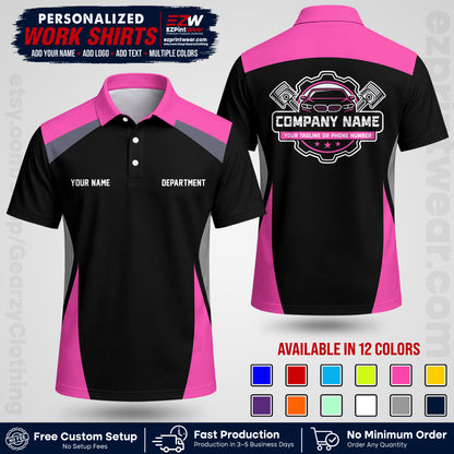 Custom Mechanic Work Shirt with Name, Logo & Text | Auto Shop Uniform | Workwear MCN 08