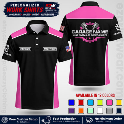 Custom Mechanic Work Shirt with Name, Logo & Text | Auto Shop Uniform | Workwear MCN 07