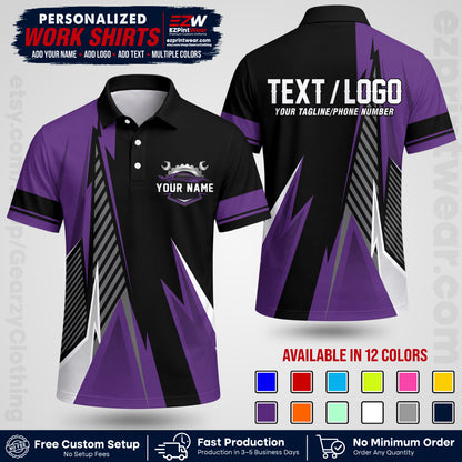 Custom Mechanic Work Shirt with Name, Logo & Text | Auto Shop Uniform | Workwear MCN 01