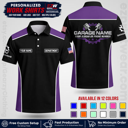 Custom Mechanic Work Shirt with Name, Logo & Text | Auto Shop Uniform | Workwear MCN 07