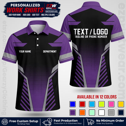 Custom All Over Print Work Uniform Shirt with Name, Logo & Text | Custom Hawaiian Shirt | Company Shirt | Employee Uniform UNF06