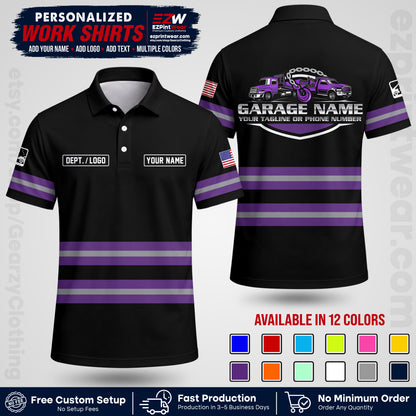 Custom Towing Workwear Uniform | Personalized Tow Truck Shirt | Non-Reflective Safety Stripe Apparel | Custom Towing Shirt | Tow Truck Apparel TW03