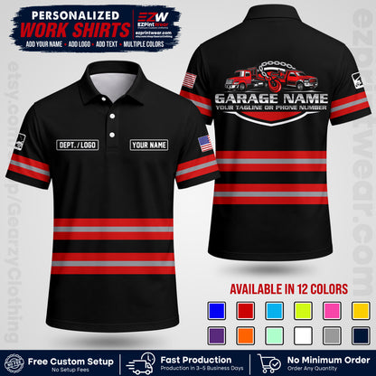 Custom Towing Workwear Uniform | Personalized Tow Truck Shirt | Non-Reflective Safety Stripe Apparel | Custom Towing Shirt | Tow Truck Apparel TW03