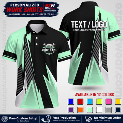 Custom Mechanic Work Shirt with Name, Logo & Text | Auto Shop Uniform | Workwear MCN 01