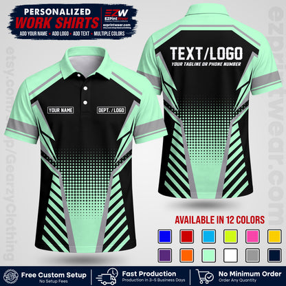 Custom All Over Print Work Uniform Shirt with Name, Logo & Text | Custom Hawaiian Shirt | Company Shirt | Employee Uniform UNF14