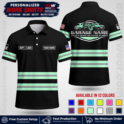 Custom Towing Workwear Uniform | Personalized Tow Truck Shirt | Non-Reflective Safety Stripe Apparel | Custom Towing Shirt | Tow Truck Apparel TW03