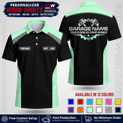 Custom Mechanic Work Shirt with Name, Logo & Text | Auto Shop Uniform | Workwear MCN 06