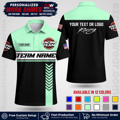 Custom Racing Shirt with Name, Logo & Text | Race Team Uniform | Crew Apparel RC02