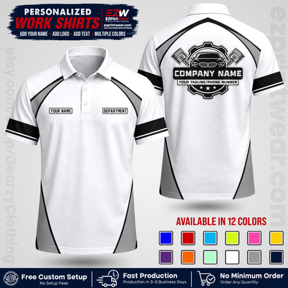 Custom Mechanic Work Shirt with Name, Logo & Text | Auto Shop Uniform | Workwear MCN 09