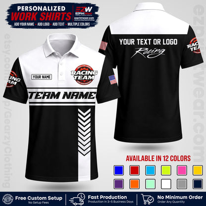 Custom Racing Shirt with Name, Logo & Text | Race Team Uniform | Crew Apparel RC02