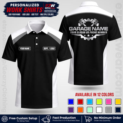 Custom Mechanic Work Shirt with Name, Logo & Text | Auto Shop Uniform | Workwear MCN 06