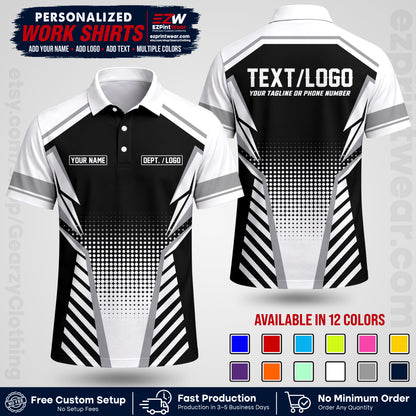 Custom All Over Print Work Uniform Shirt with Name, Logo & Text | Custom Hawaiian Shirt | Company Shirt | Employee Uniform UNF14