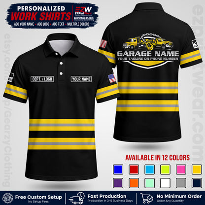 Custom Towing Workwear Uniform | Personalized Tow Truck Shirt | Non-Reflective Safety Stripe Apparel | Custom Towing Shirt | Tow Truck Apparel TW03