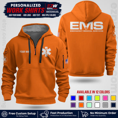 Custom EMS Shirt with Name, Logo & Text | EMS Team Uniform | First Responder Workwear EMSU01