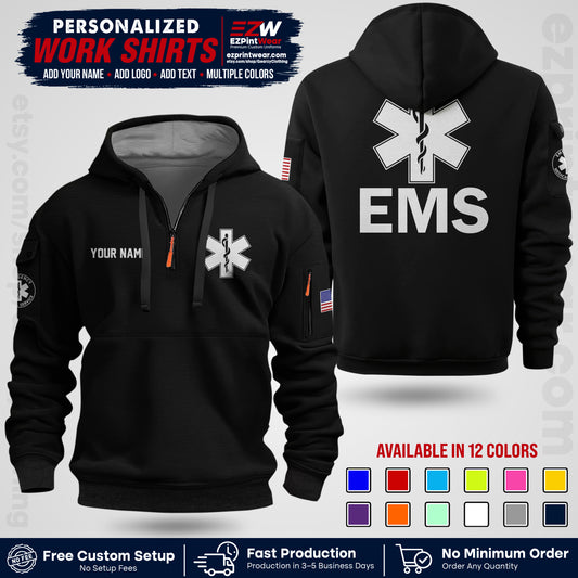 Custom EMS Shirt with Name, Logo & Text | EMS Team Uniform | First Responder Workwear EMSU02