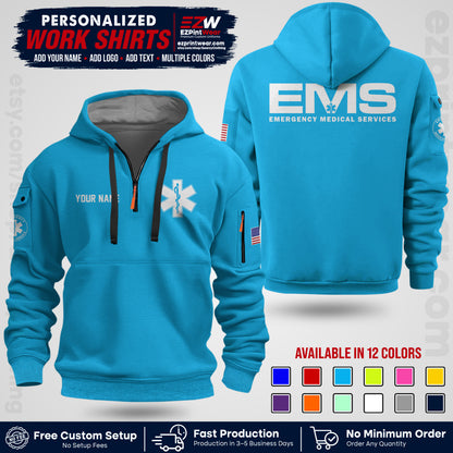 Custom EMS Shirt with Name, Logo & Text | EMS Team Uniform | First Responder Workwear EMSU01