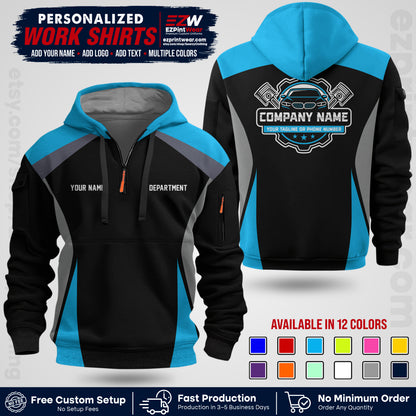 Custom Mechanic Work Shirt with Name, Logo & Text | Auto Shop Uniform | Workwear MCN 08