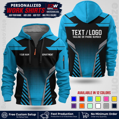Custom All Over Print Work Uniform Shirt with Name, Logo & Text | Custom Hawaiian Shirt | Company Shirt | Employee Uniform UNF06