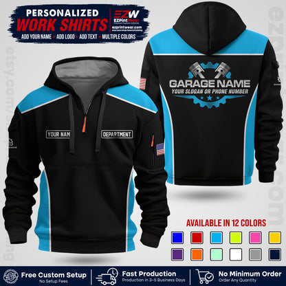 Custom Mechanic Work Shirt with Name, Logo & Text | Auto Shop Uniform | Workwear MCN 07
