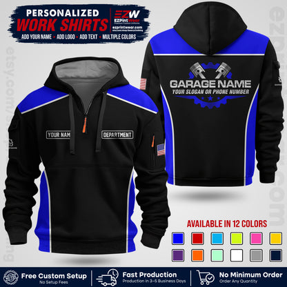 Custom Mechanic Work Shirt with Name, Logo & Text | Auto Shop Uniform | Workwear MCN 07