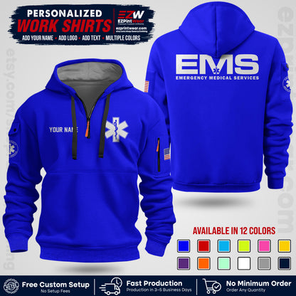 Custom EMS Shirt with Name, Logo & Text | EMS Team Uniform | First Responder Workwear EMSU01