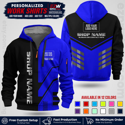 Custom All Over Print Work Uniform Shirt with Name, Logo & Text | Custom Hawaiian Shirt | Company Shirt | Employee Uniform UNF11