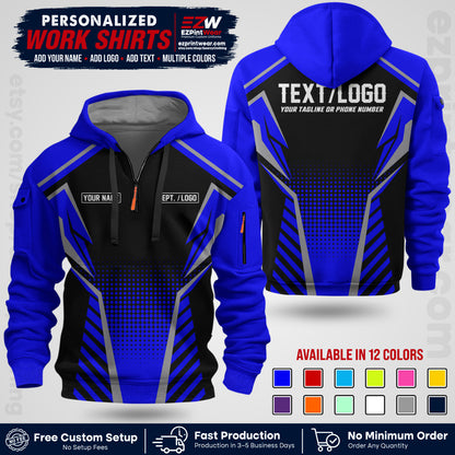 Custom All Over Print Work Uniform Shirt with Name, Logo & Text | Custom Hawaiian Shirt | Company Shirt | Employee Uniform UNF14