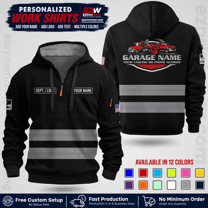 Custom Towing Workwear Uniform | Personalized Tow Truck Shirt | Non-Reflective Safety Stripe Apparel | Custom Towing Shirt | Tow Truck Apparel TW03