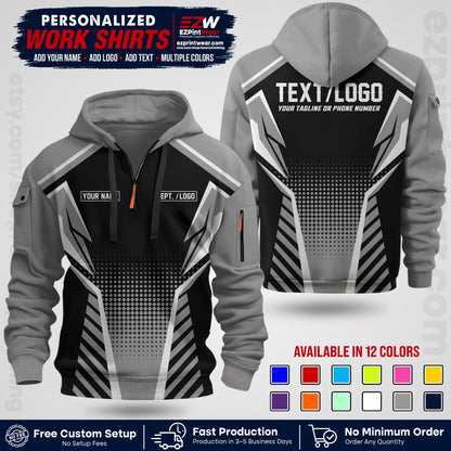 Custom All Over Print Work Uniform Shirt with Name, Logo & Text | Custom Hawaiian Shirt | Company Shirt | Employee Uniform UNF14