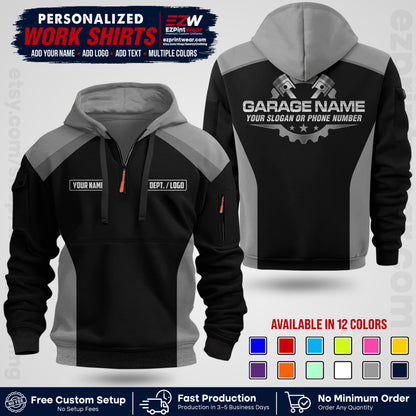 Custom Mechanic Work Shirt with Name, Logo & Text | Auto Shop Uniform | Workwear MCN 06